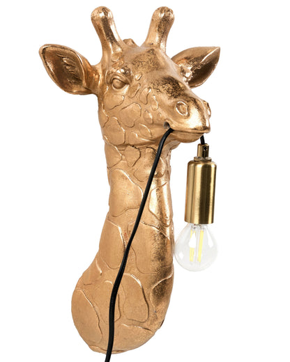 Giraffe Glam Wall Lamp Gold Polyresin Bedside Light Reading Lamp Animal Themed Living Room Bedroom Glam Style