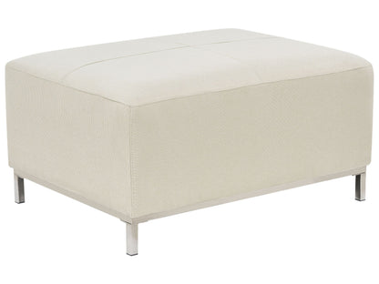 Beige Fabric Rectangular Ottoman Footstool Minimalist Modern