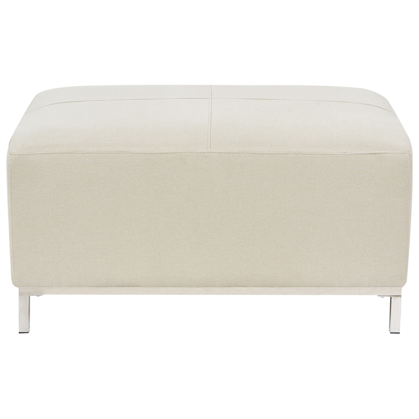 Beige Fabric Rectangular Ottoman Footstool Minimalist Modern