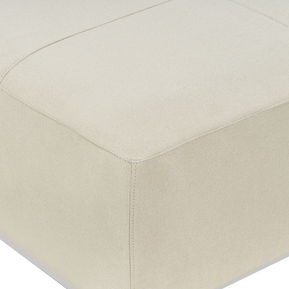 Beige Fabric Rectangular Ottoman Footstool Minimalist Modern