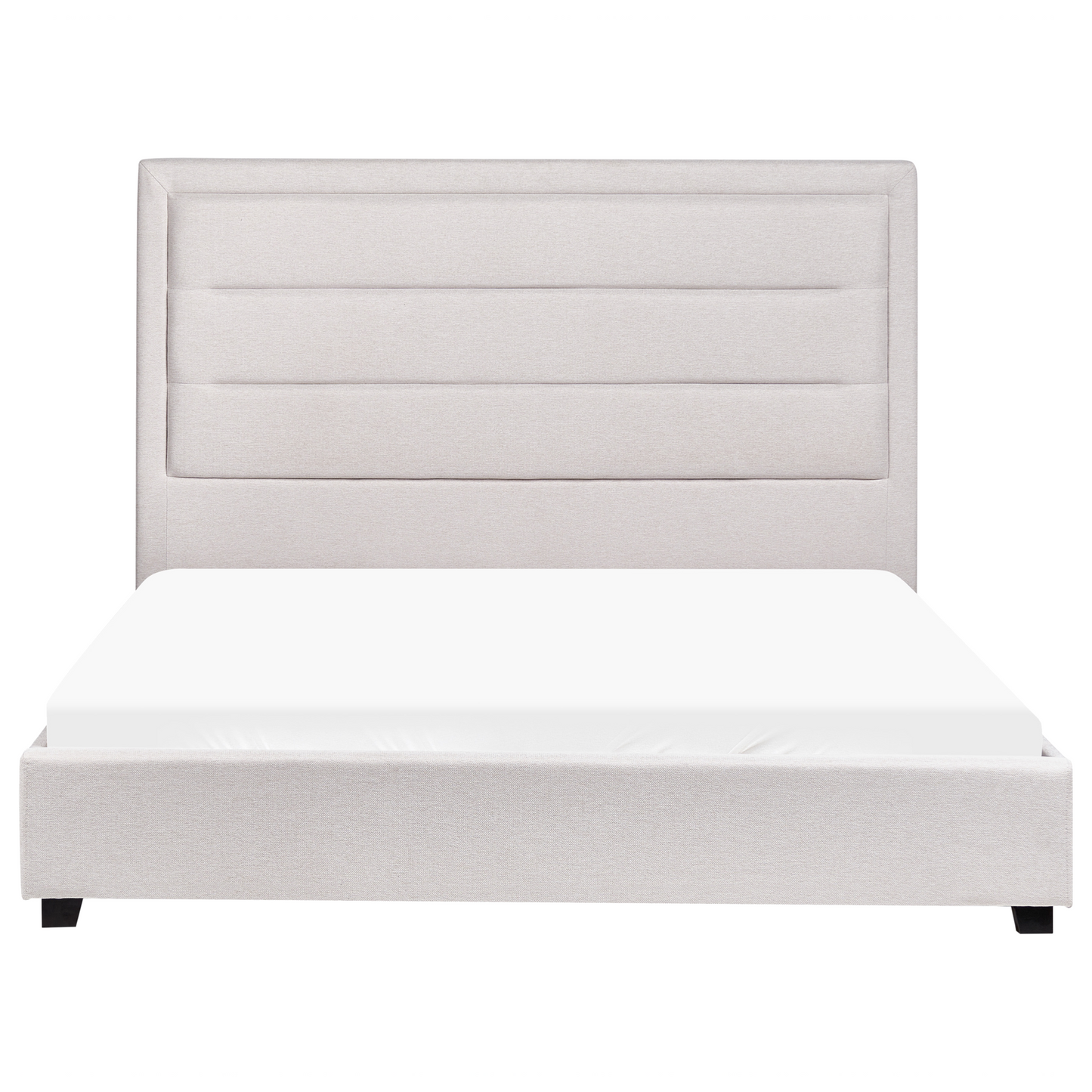 Bed Light Beige Polyester Padded Headboard EU Double 4ft6