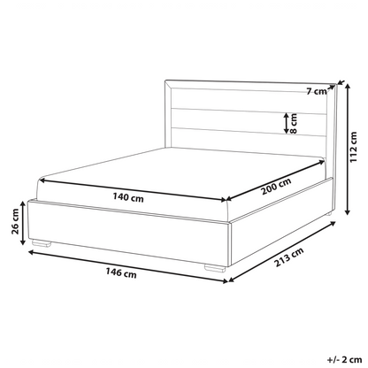 Bed Light Beige Polyester Padded Headboard EU Double 4ft6