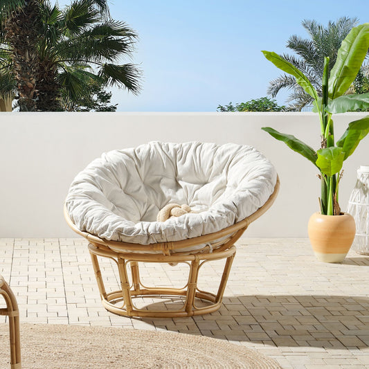 Outdoor Seat Cushion Light Beige Boho For Garden Chairs