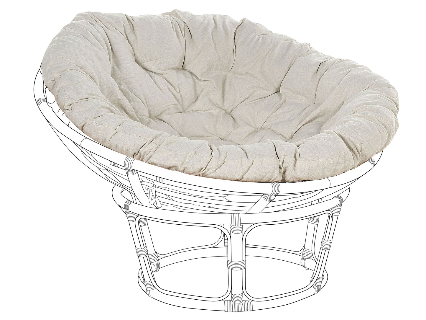 Outdoor Seat Cushion Light Beige Boho For Garden Chairs
