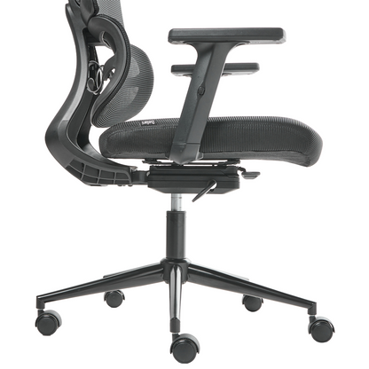 Black Mesh Office Chair With Adjustable Headrest