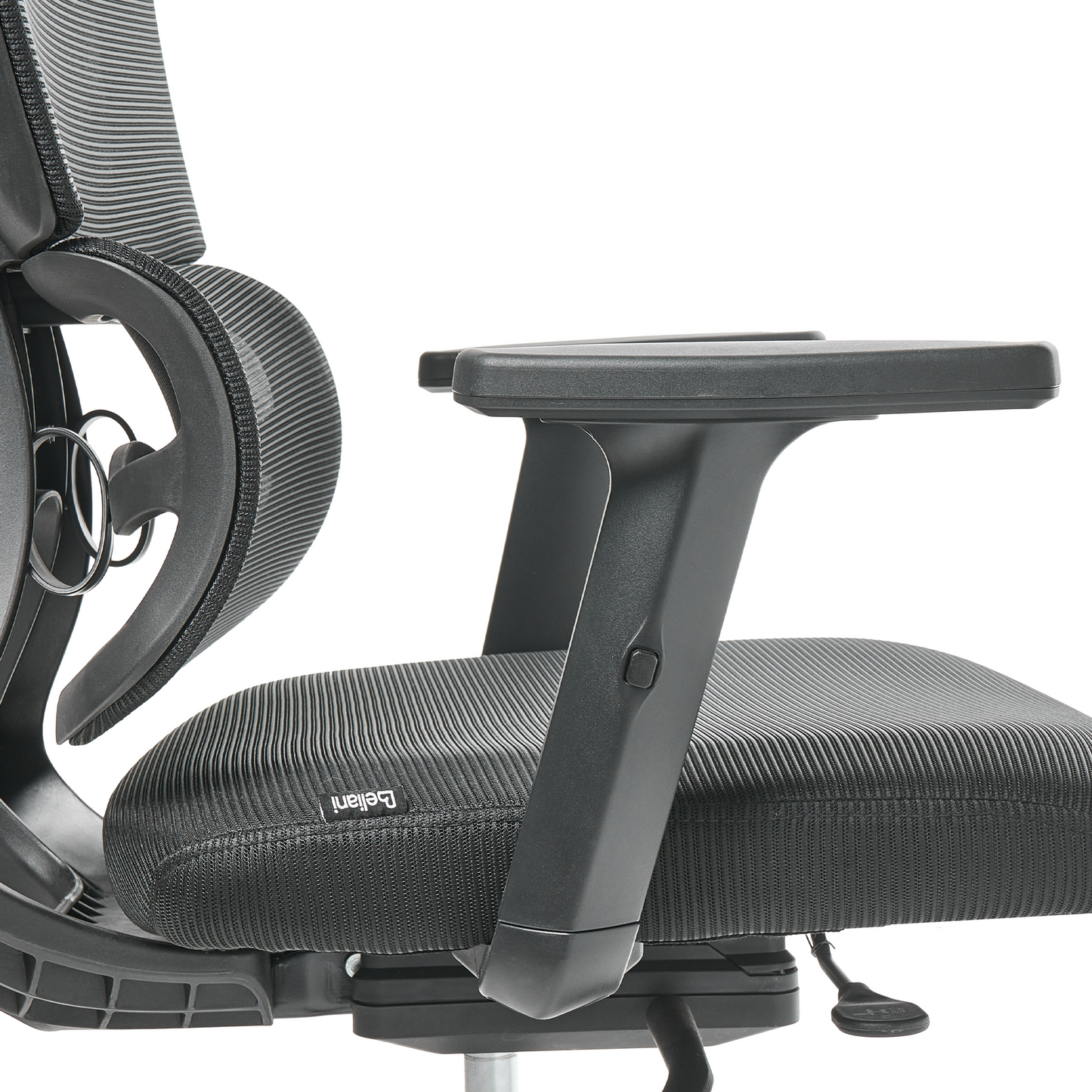 Black Mesh Office Chair With Adjustable Headrest