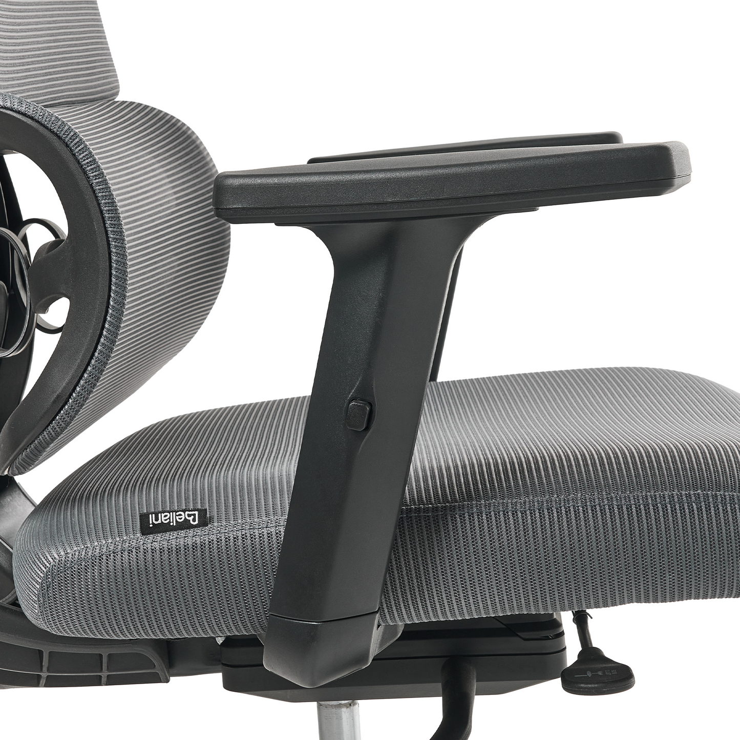 Office Chair Dark Grey Mesh Ergonomic Swivel With Adjustable Headrest And Armrests