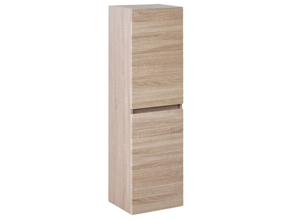 NordicNest Bathroom Wall Mounted Cabinet Light Brown MDF 2 Shelves