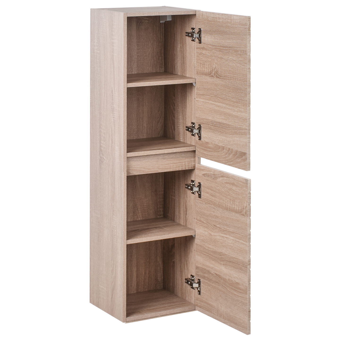 NordicNest Bathroom Wall Mounted Cabinet Light Brown MDF 2 Shelves
