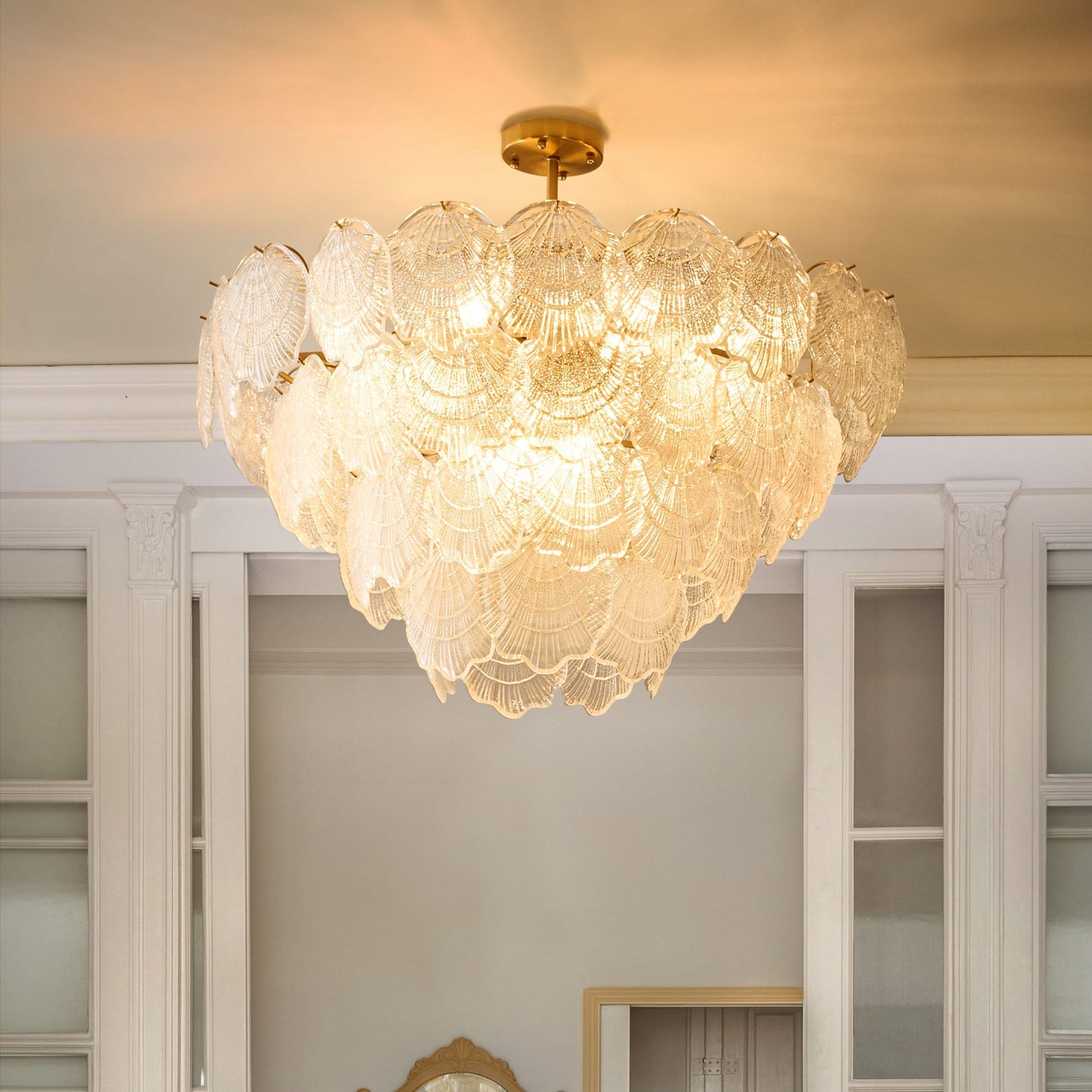 Chandelier 80cm Glass Pendant Glamour Style