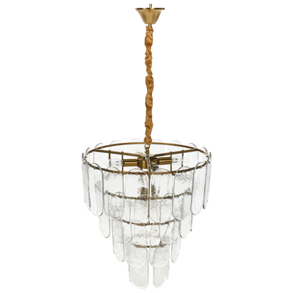 Lighting Velvet Cord Brass Glass 48cm Pendant Lamp