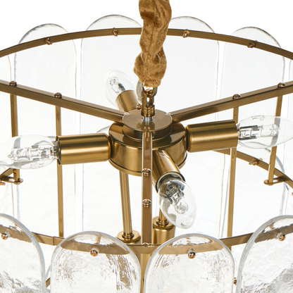 Lighting Velvet Cord Brass Glass 48cm Pendant Lamp