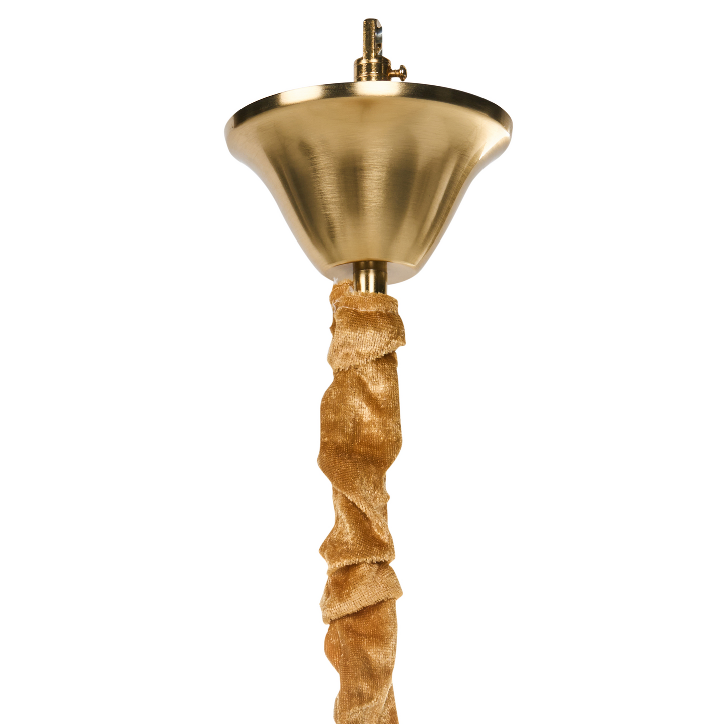 Lighting Velvet Cord Brass Glass 48cm Pendant Lamp