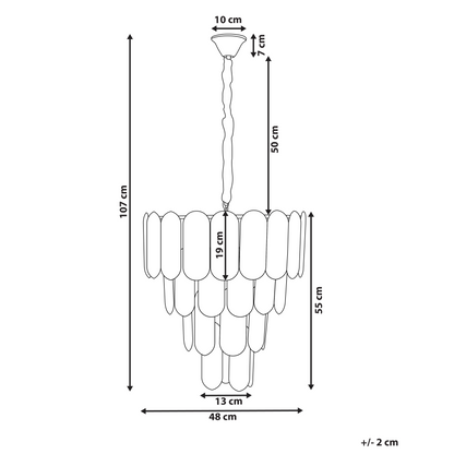 Lighting Velvet Cord Brass Glass 48cm Pendant Lamp