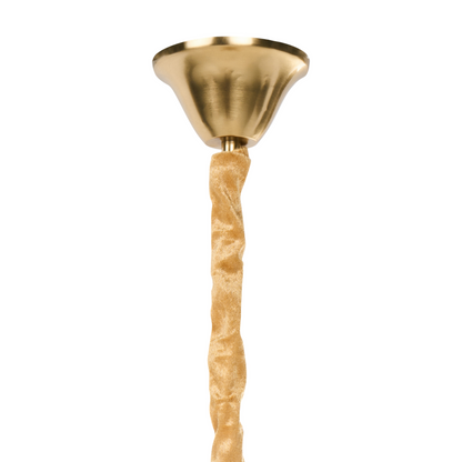 Brass Glass Chandelier 46cm Pendant Lamp Art Deco Glamour Style Embossed Leaves