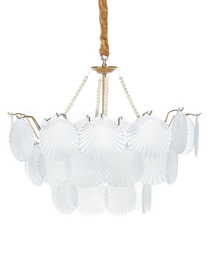 Lighting Chandelier 56cm Brass Metal Glass Pendant Lamp With Warm Ambient Glow