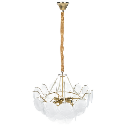Lighting Chandelier 56cm Brass Metal Glass Pendant Lamp With Warm Ambient Glow