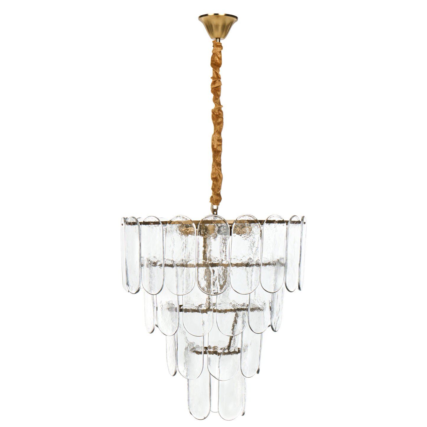 Lighting Velvet Cord Brass Glass 48cm Pendant Lamp