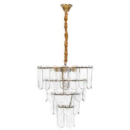 Lighting Velvet Cord Brass Glass 48cm Pendant Lamp