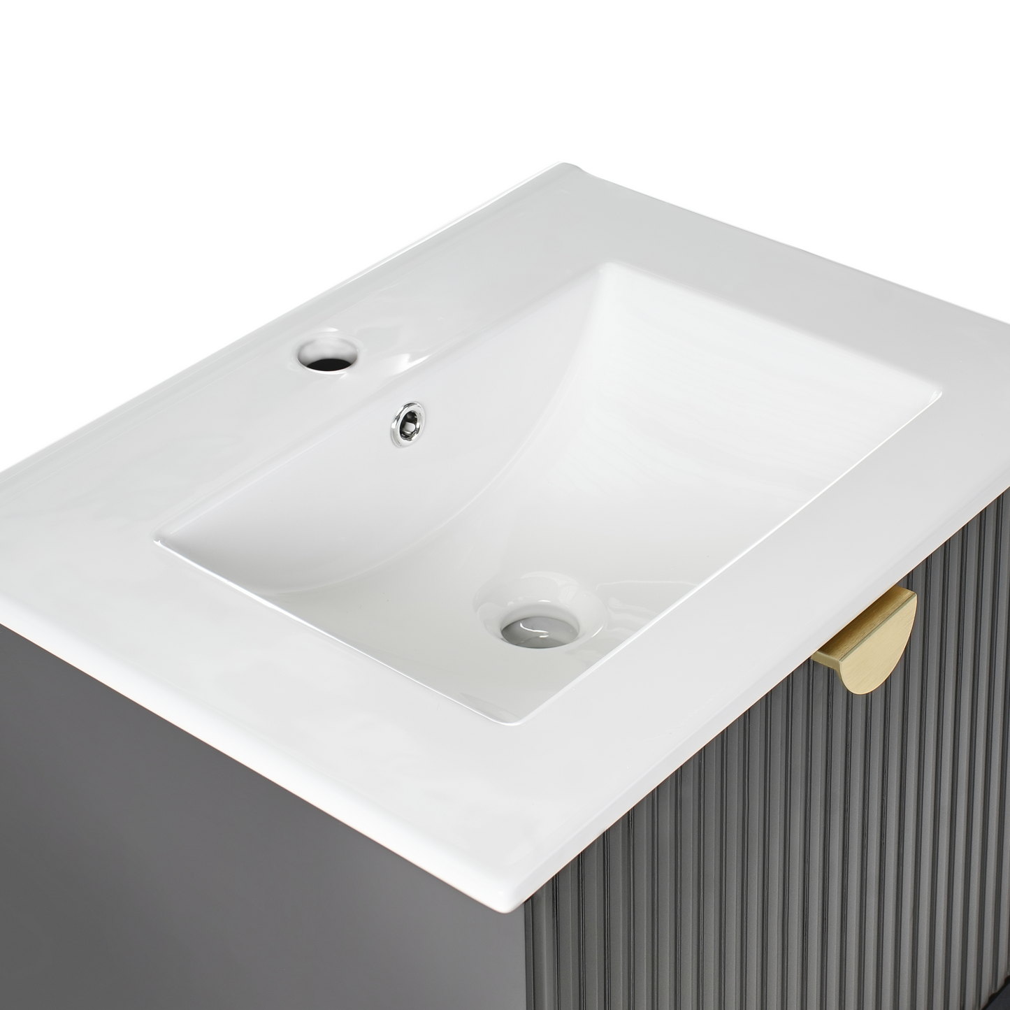 Vanity Unit With Basin Black Engineered Wood 60 x 43cm Modern