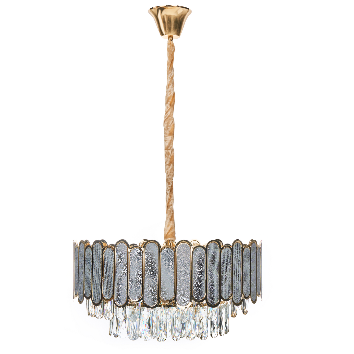 Brass Crystal Chandelier 46cm Pendant Lamp