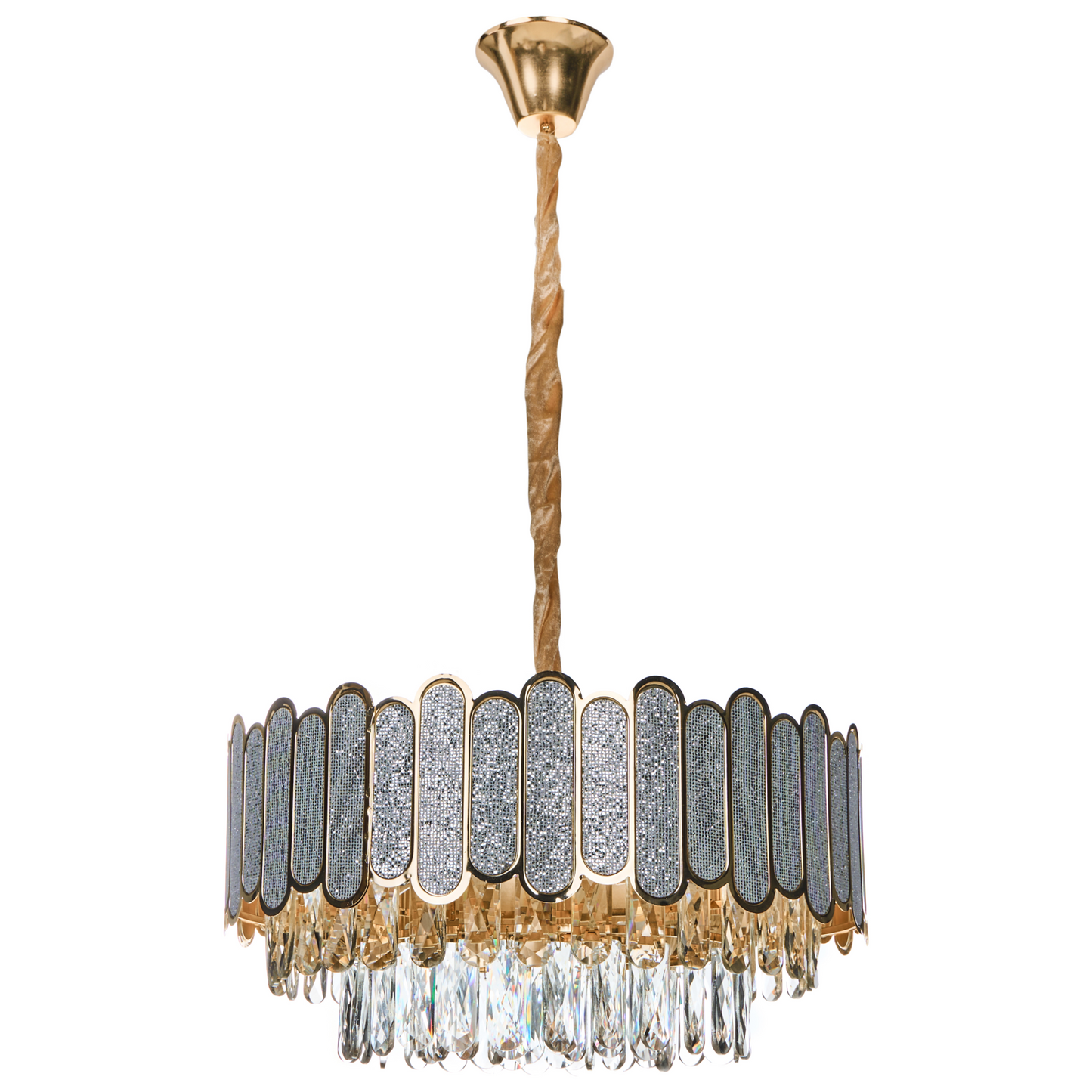 Brass Crystal Chandelier 46cm Pendant Lamp