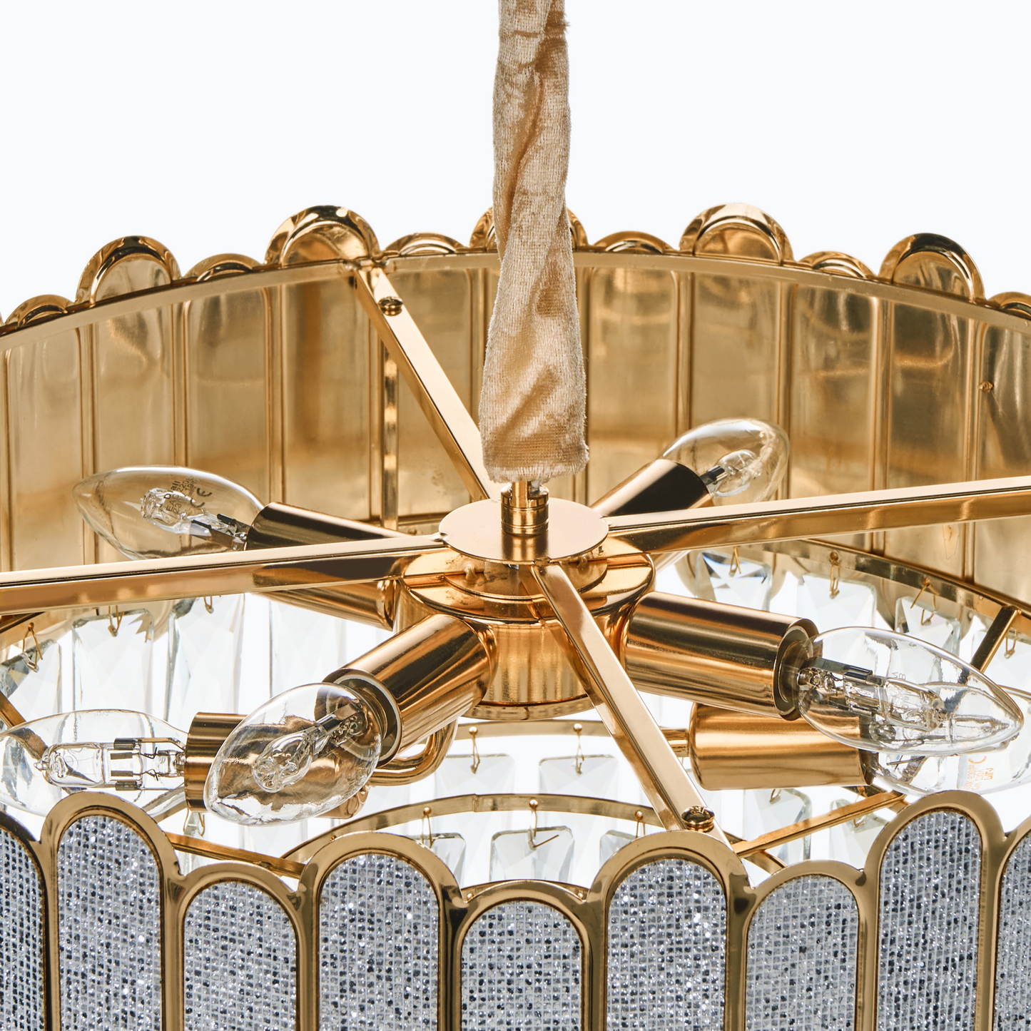 Brass Crystal Chandelier 46cm Pendant Lamp