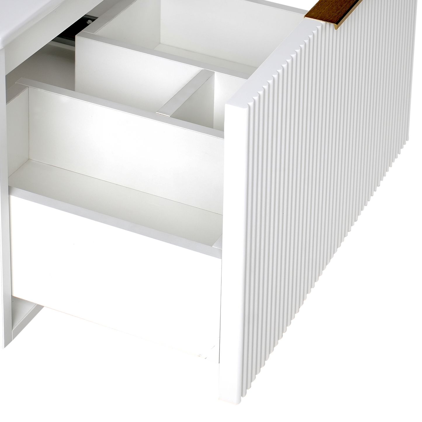 Wall Mounted Vanity White Ceramic Basin 80cm Gold Handle