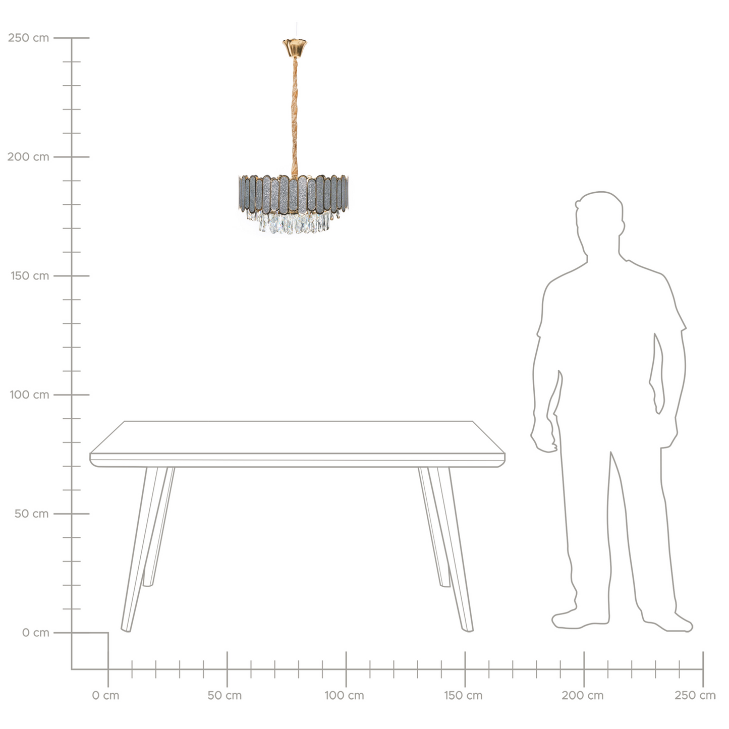 Brass Crystal Chandelier 46cm Pendant Lamp