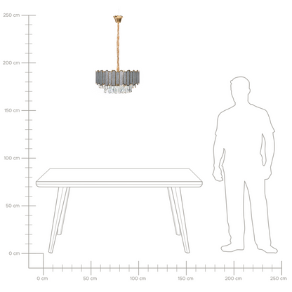 Brass Crystal Chandelier 46cm Pendant Lamp