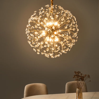 Chandelier Brass Metal And Glass Crystals 60cm Pendant Lamp Glamour Style