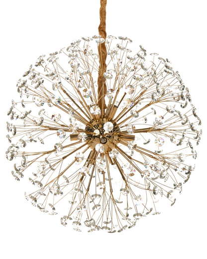 Chandelier Brass Metal And Glass Crystals 60cm Pendant Lamp Glamour Style
