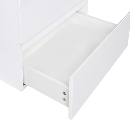Nova Wall Mounted Vanity Unit With Basin White MDF Wood 2 Drawers 60x46 cm Modern