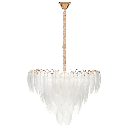 Home Chandelier Pendant Lamp Brass Metal Glass Crystals Elegant 60cm Glamour Style