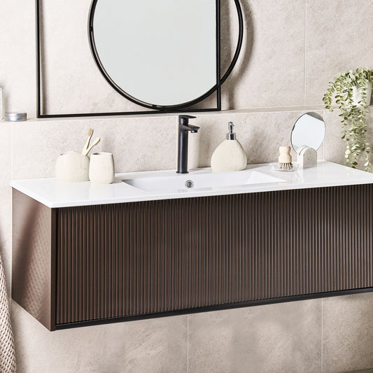 Vanity Unit With Basin Brown Engineered Wood 120cm