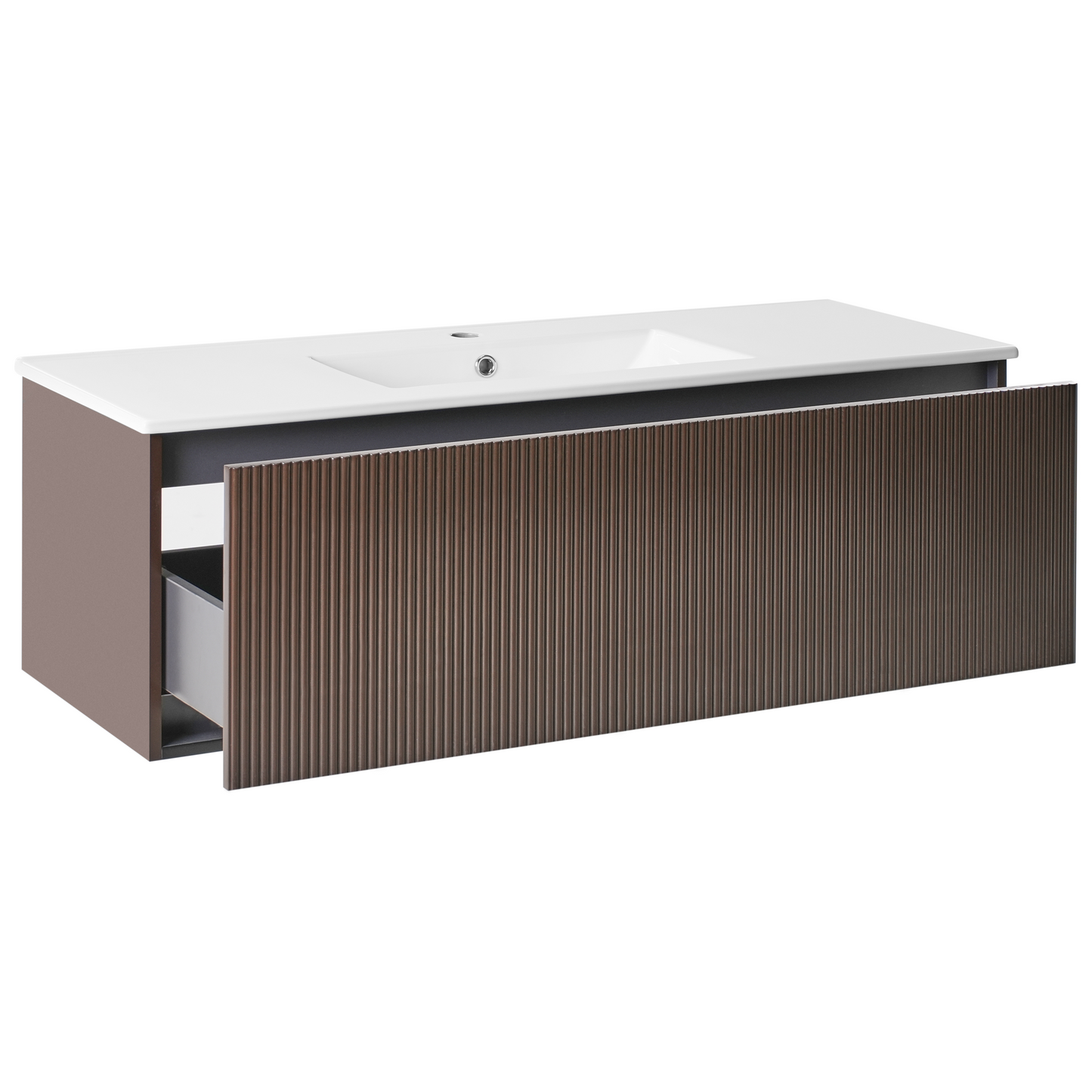 Vanity Unit With Basin Brown Engineered Wood 120cm