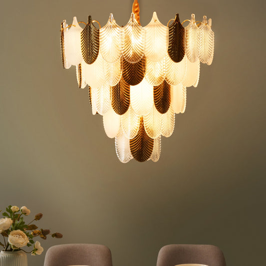 Chandelier Brass Metal Glass Crystals Pendant Lamp 46cm Glamour Style Premium