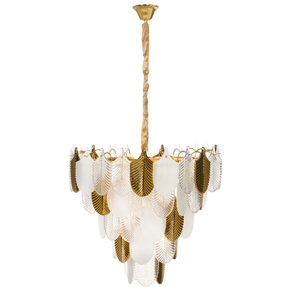 Chandelier Brass Metal Glass Crystals Pendant Lamp 46cm Glamour Style Premium
