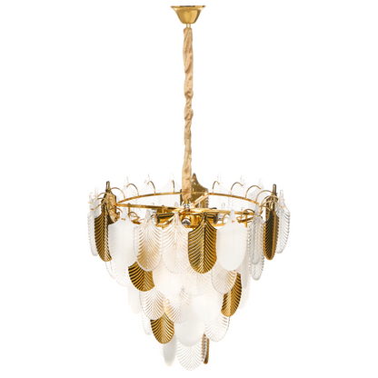 Chandelier Brass Metal Glass Crystals Pendant Lamp 46cm Glamour Style Premium