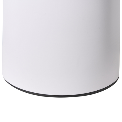 Side Table White Gold Metal Tray Top