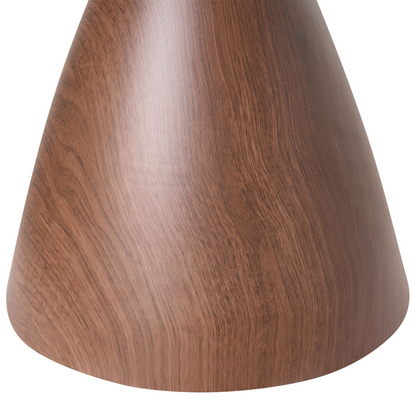 Side Table Small Brown And Black Metal Cone Base Tempered Glass Top