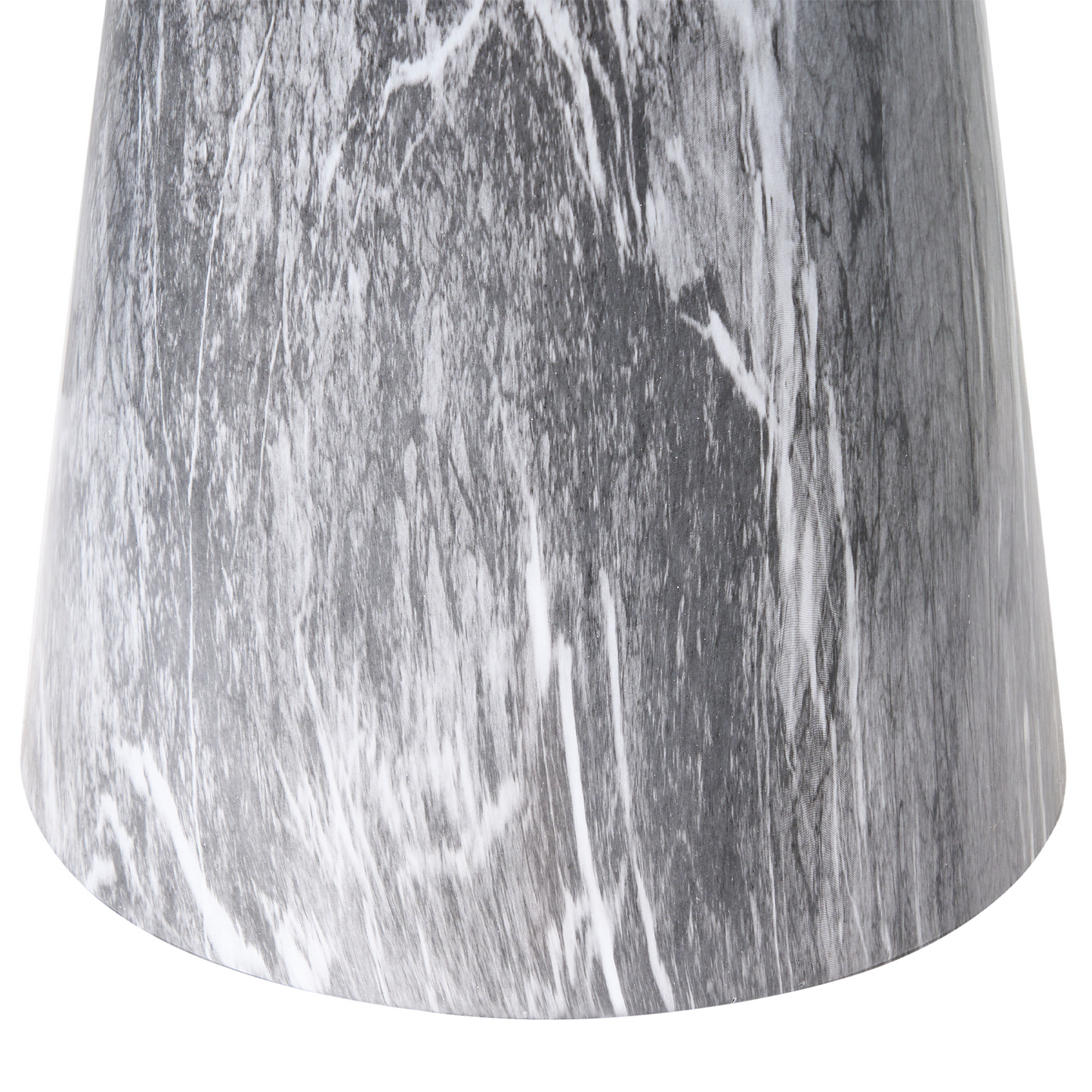 Side Table Grey Metal Tempered Glass Top Marble-Effect Small
