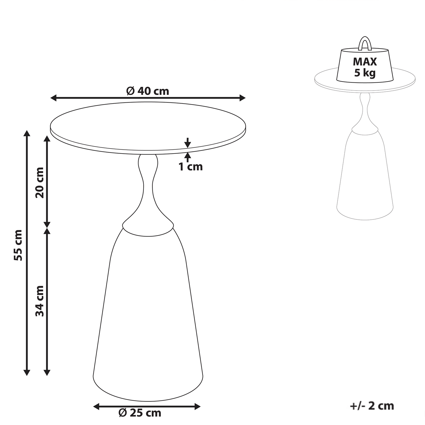 Side Table Grey Metal Tempered Glass Top Marble-Effect Small
