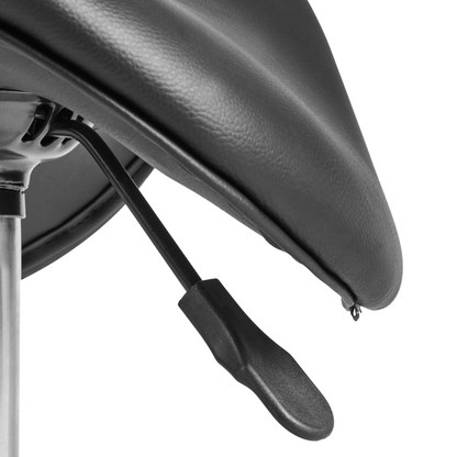 Ergonomic Office Saddle Stool Black Faux Leather Swivel Height Adjustable