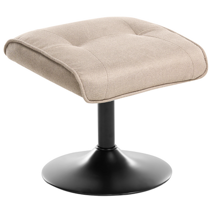 Recliner Armchair Taupe Footstool Polyester Fabric Swivel