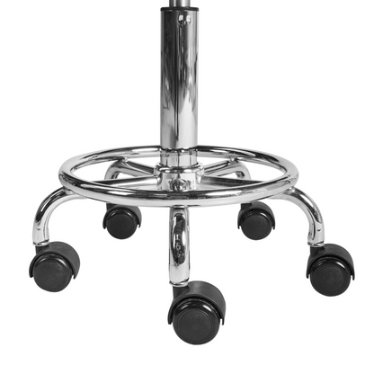 Office Saddle Stool White Faux Leather, Adjustable Swivel