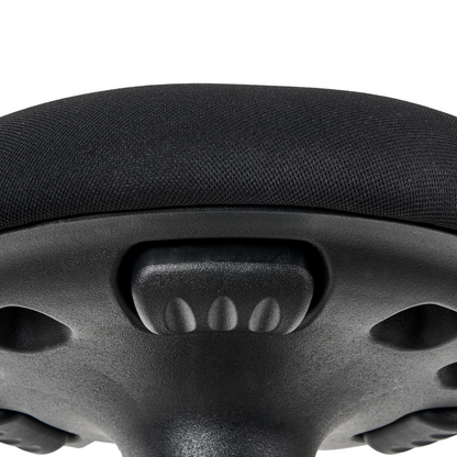 Office Wobble Stool Black Fabric Upholstered Adjustable Height With Metal Frame