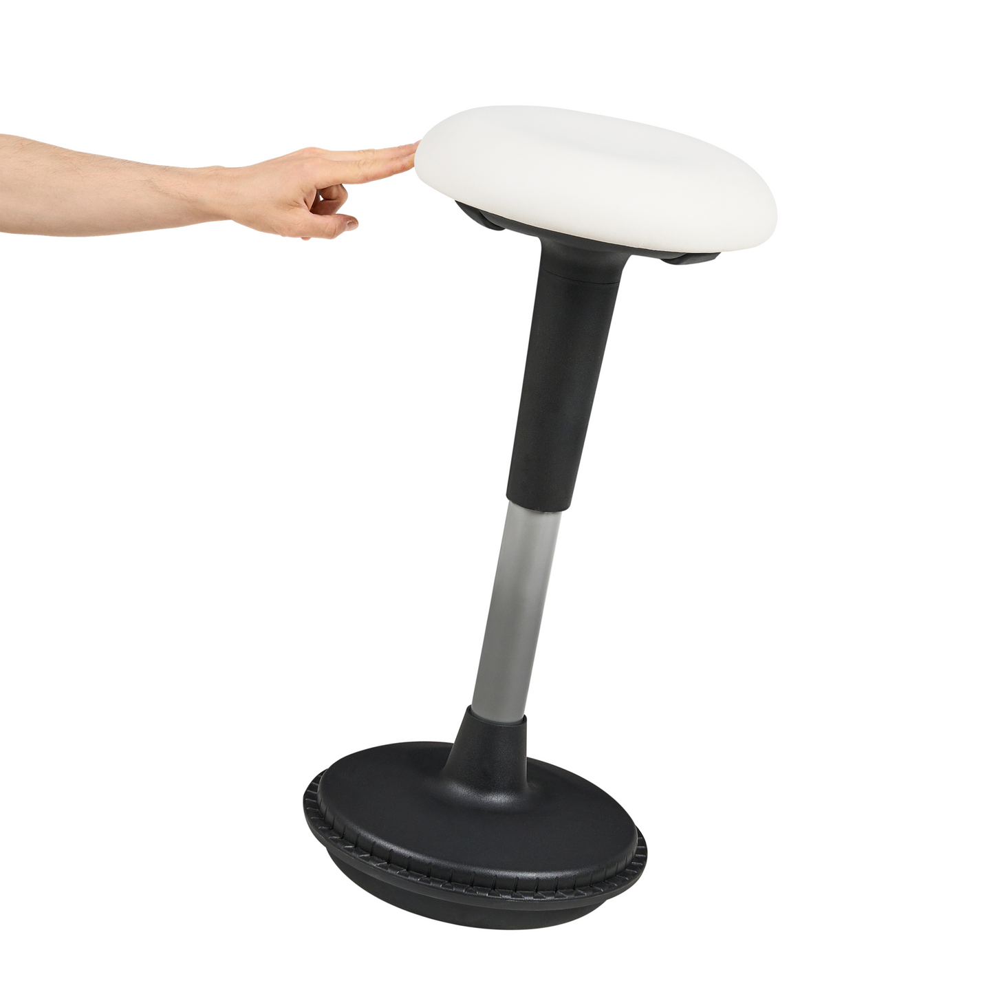 Wobble Stool White Faux Leather With Adjustable Height