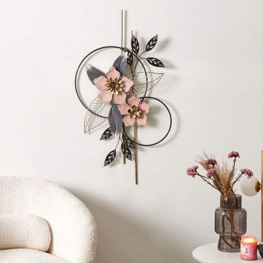 Iron Flower Wall Art Multicolor Handmade Vertical Decor
