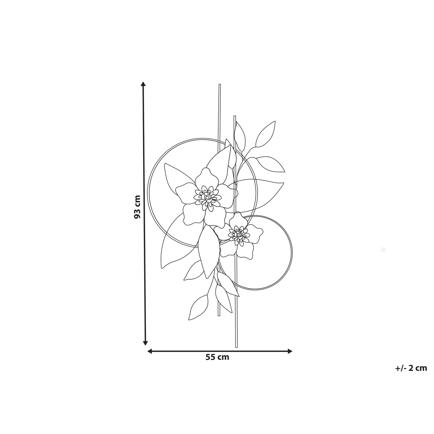 Iron Flower Wall Art Multicolor Handmade Vertical Decor